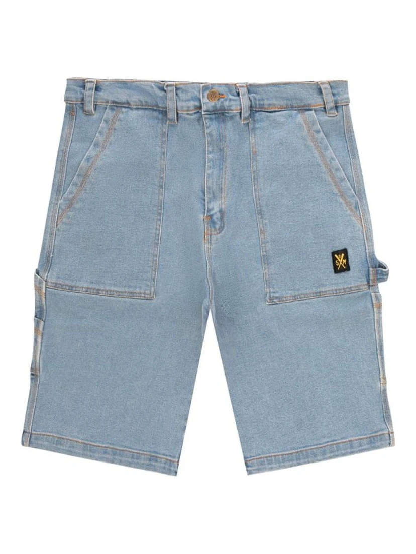Blue Cotton Bermuda Shorts