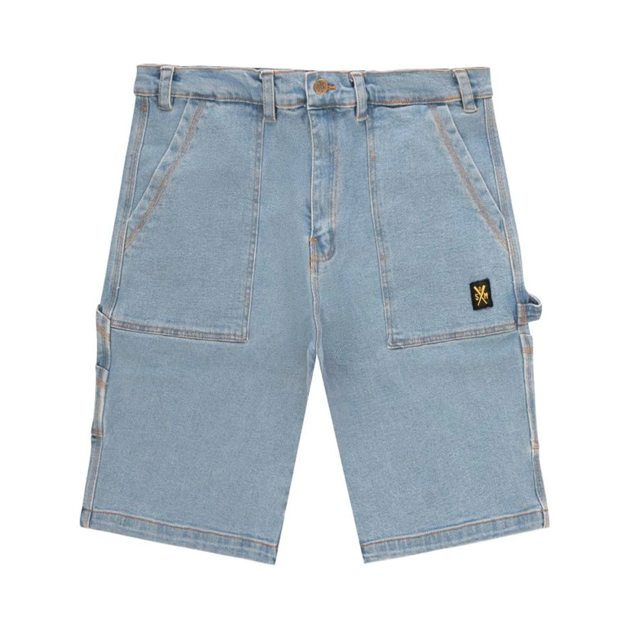Blue Cotton Bermuda Shorts