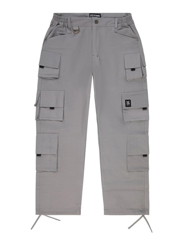 Gray Cotton Cargo Pants
