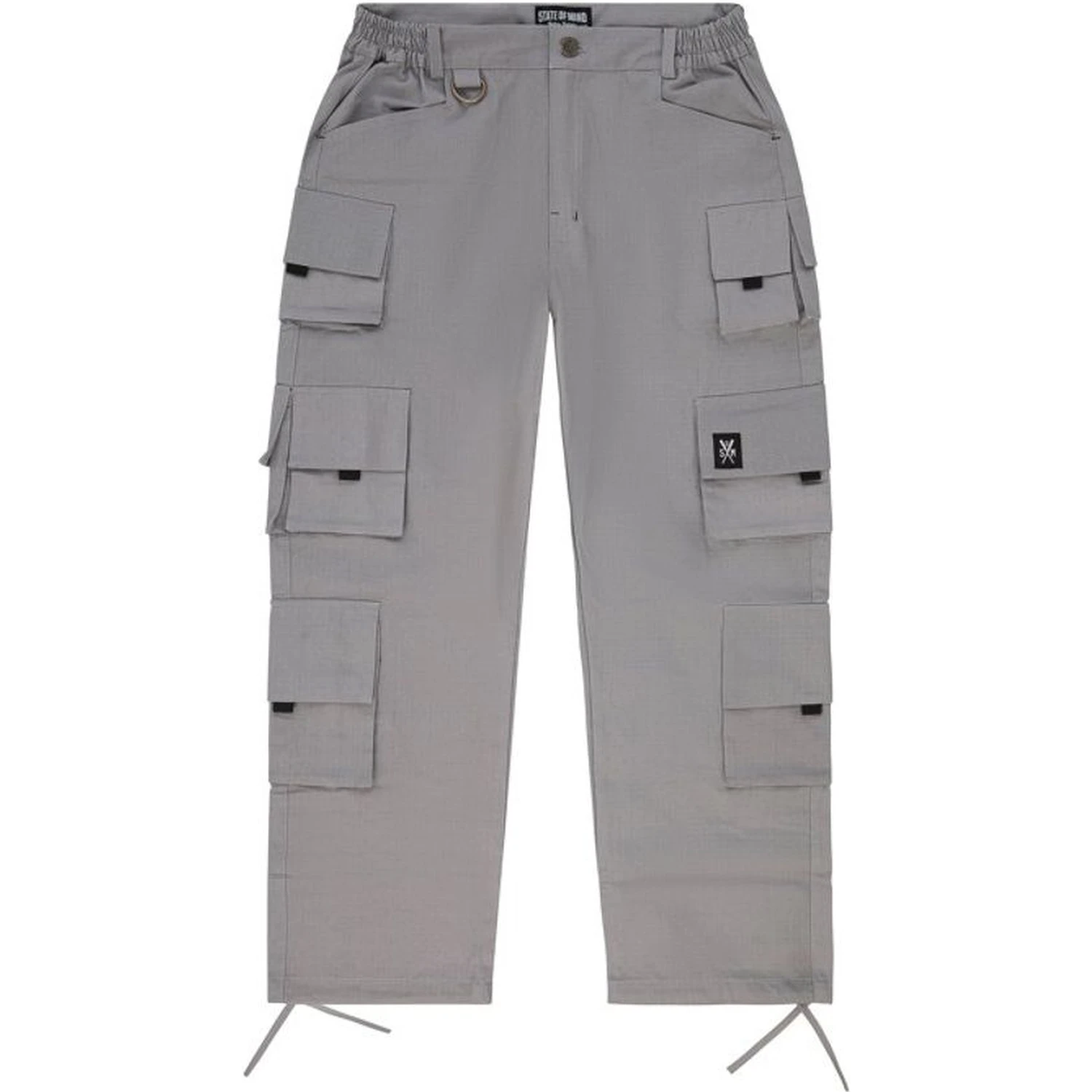 Gray Cotton Cargo Pants