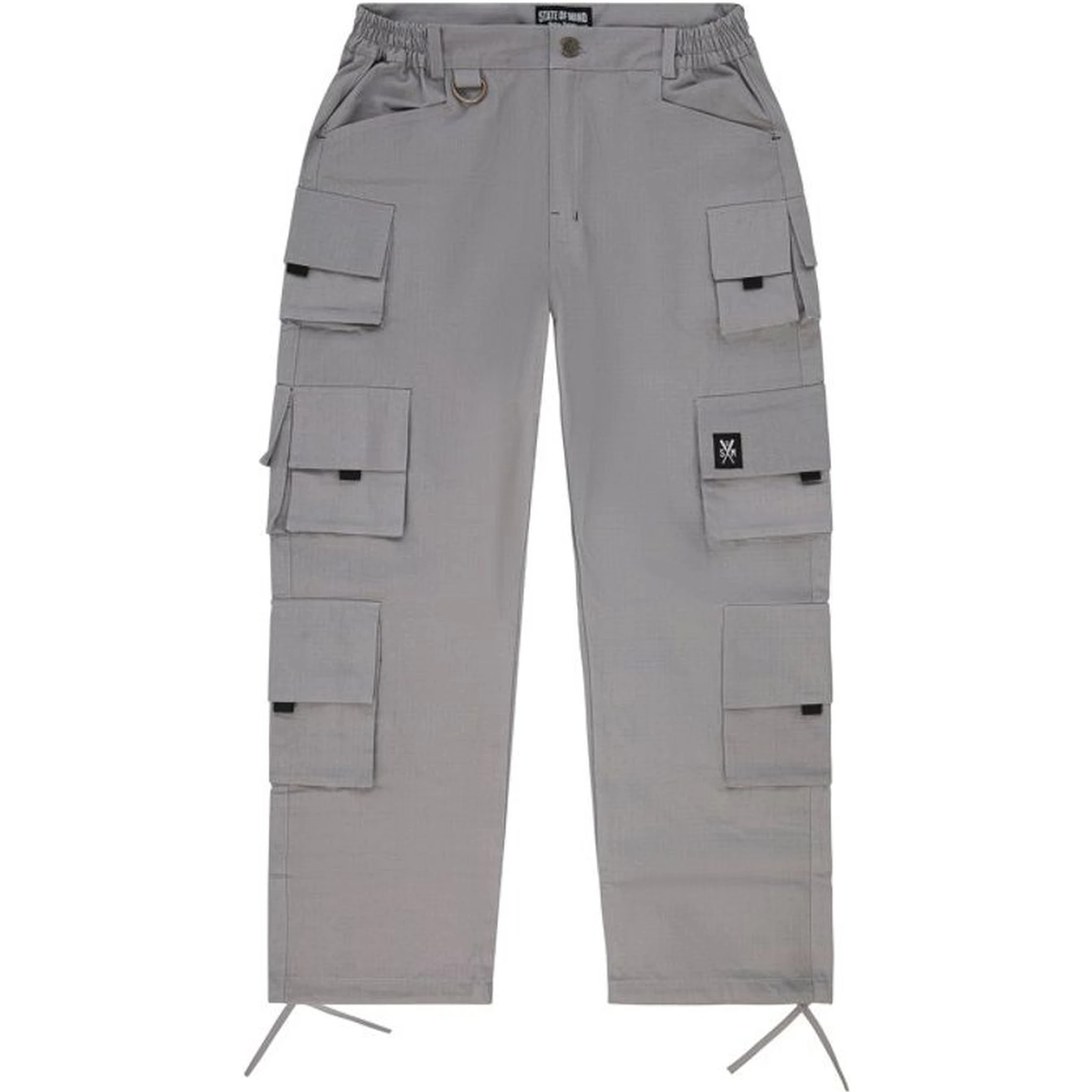 Gray Cotton Cargo Pants