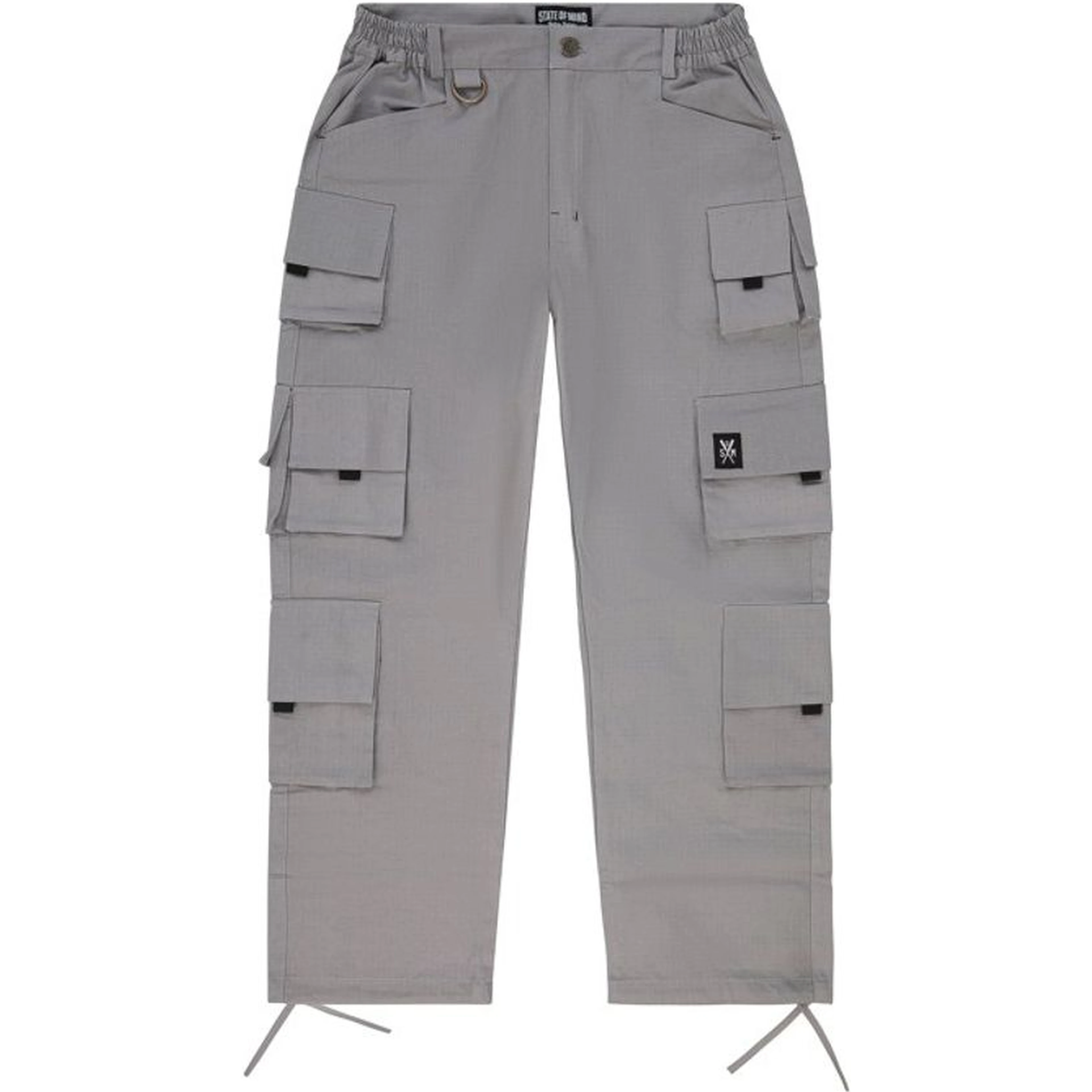 Gray Cotton Cargo Pants