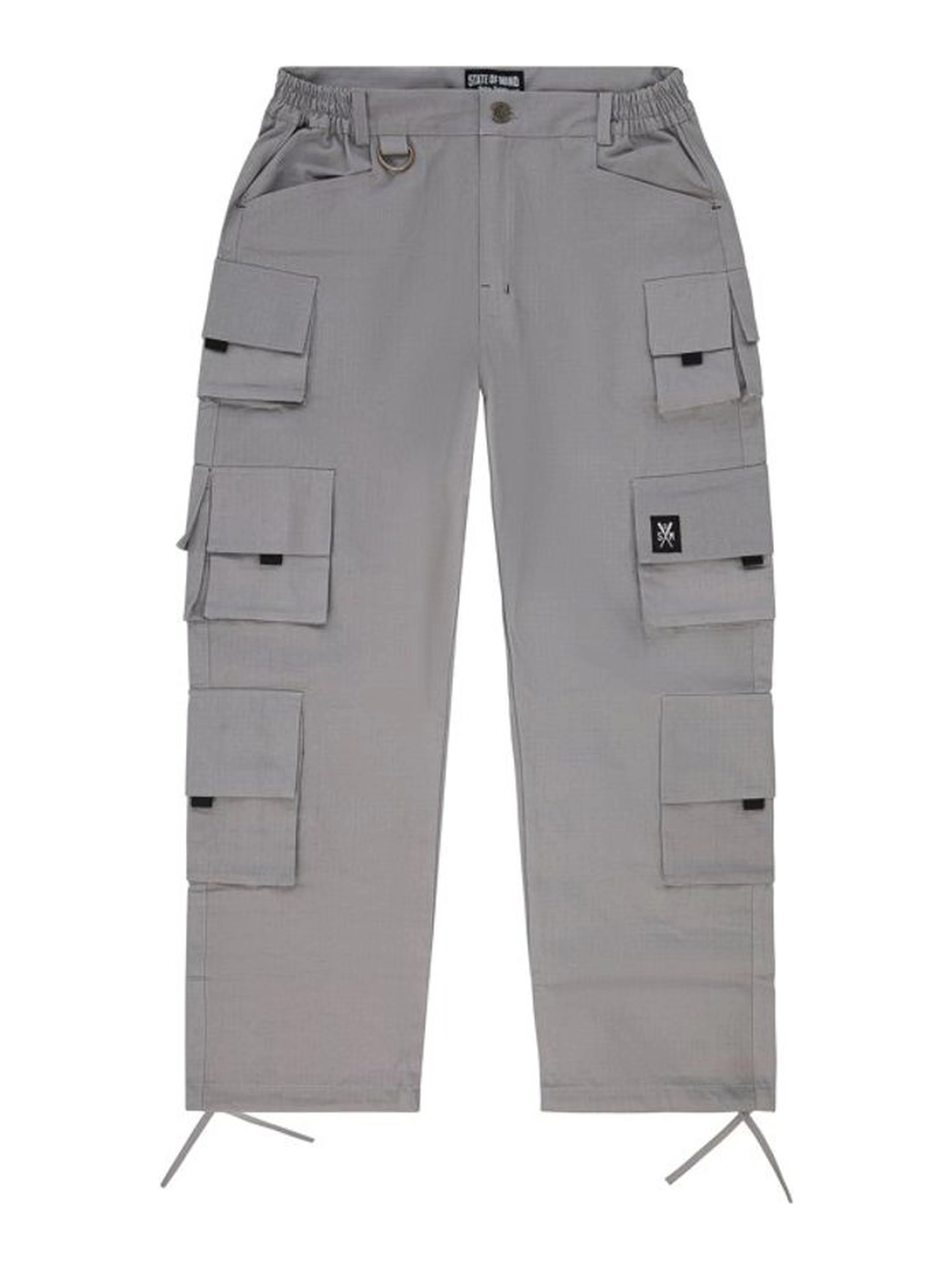 Gray Cotton Cargo Pants