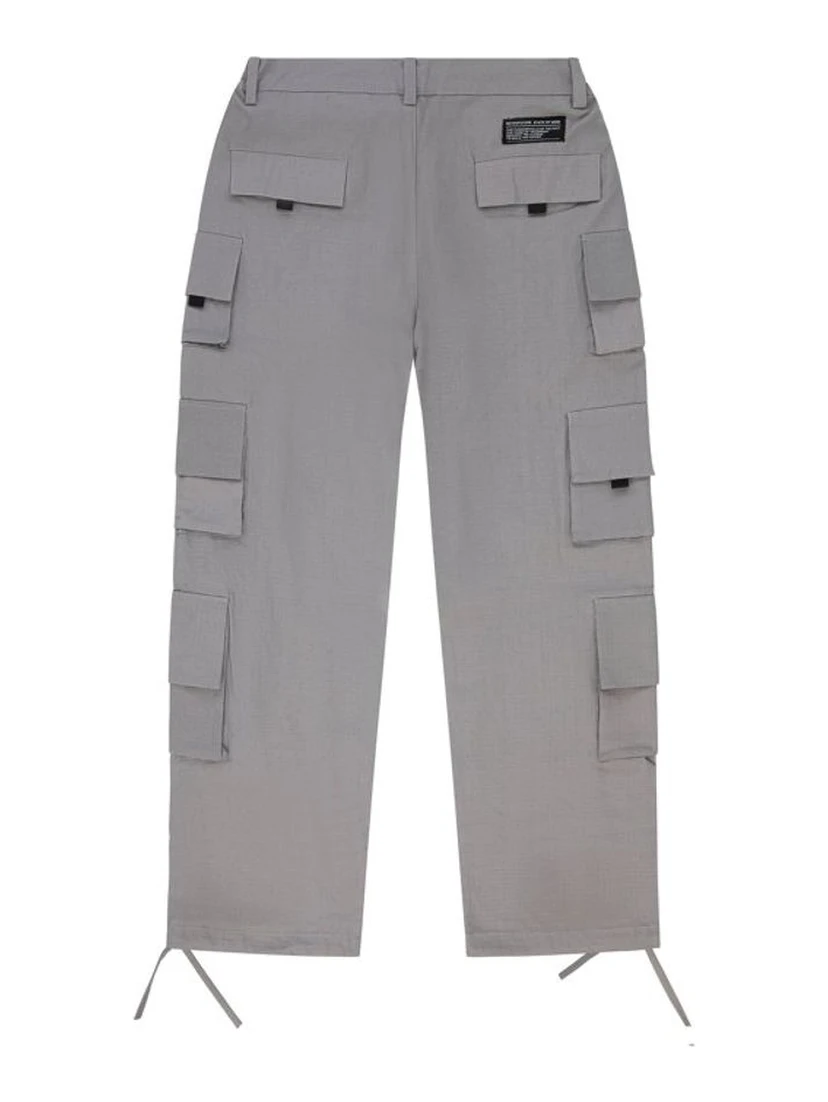Gray Cotton Cargo Pants