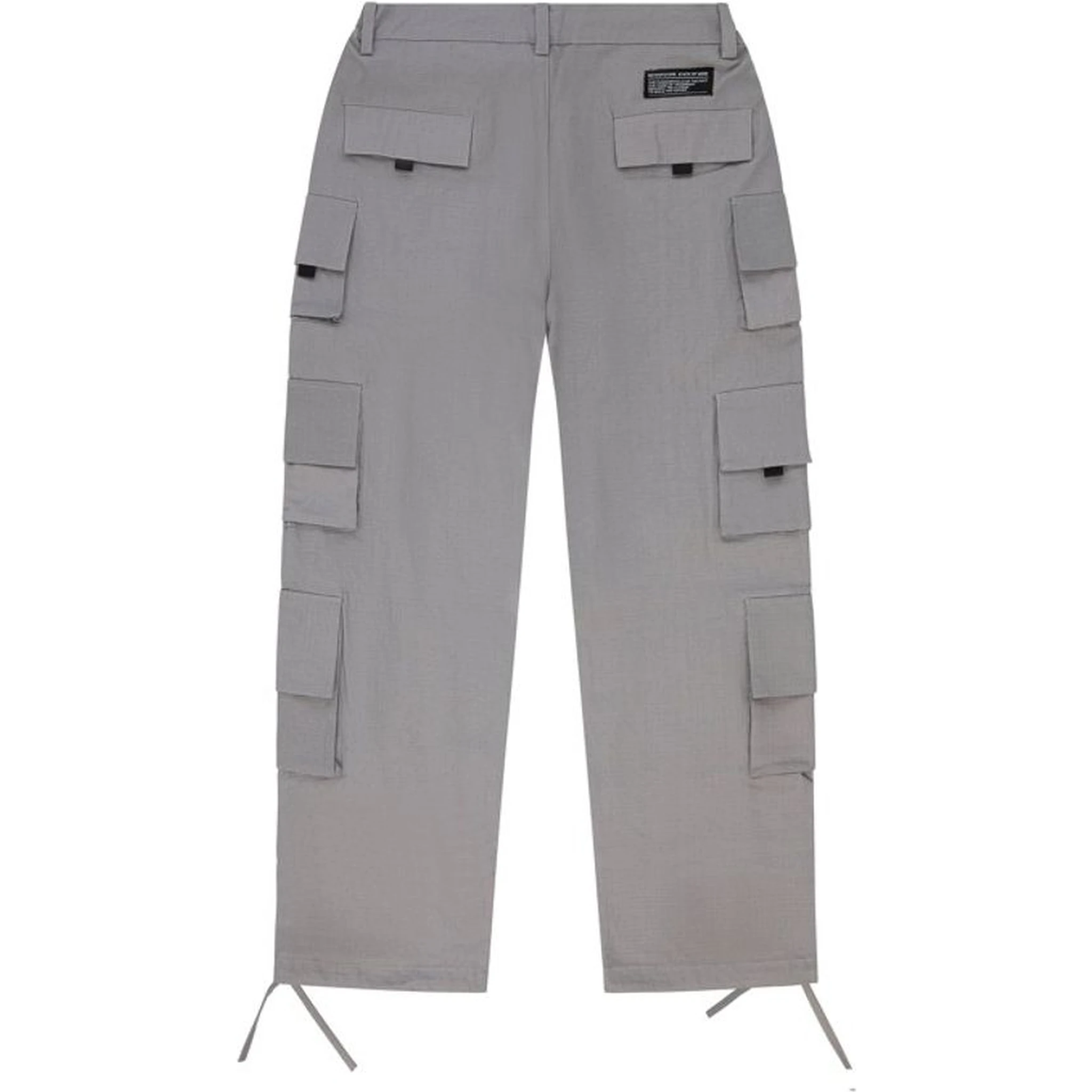 Gray Cotton Cargo Pants