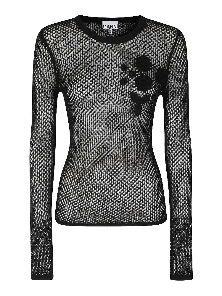 MERCERIZED COTTON MESH POINTELLE LONGSLEEVE