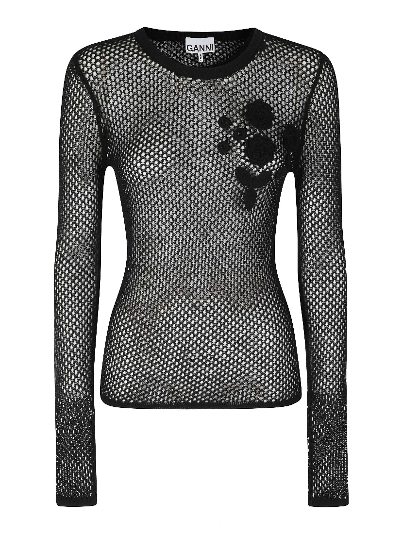 MERCERIZED COTTON MESH POINTELLE LONGSLEEVE