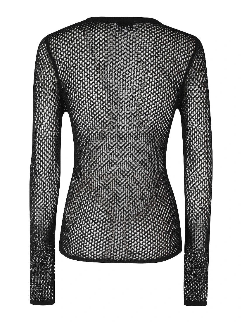 MERCERIZED COTTON MESH POINTELLE LONGSLEEVE