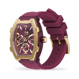 ساعة يد بسوار صناعي بنفسجي