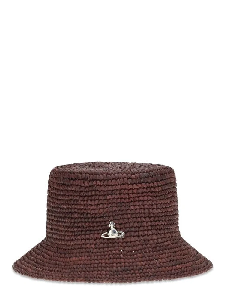 Brown Raffia Bucket Hat
