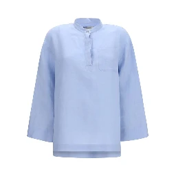 Blue Linen Dress Shirt