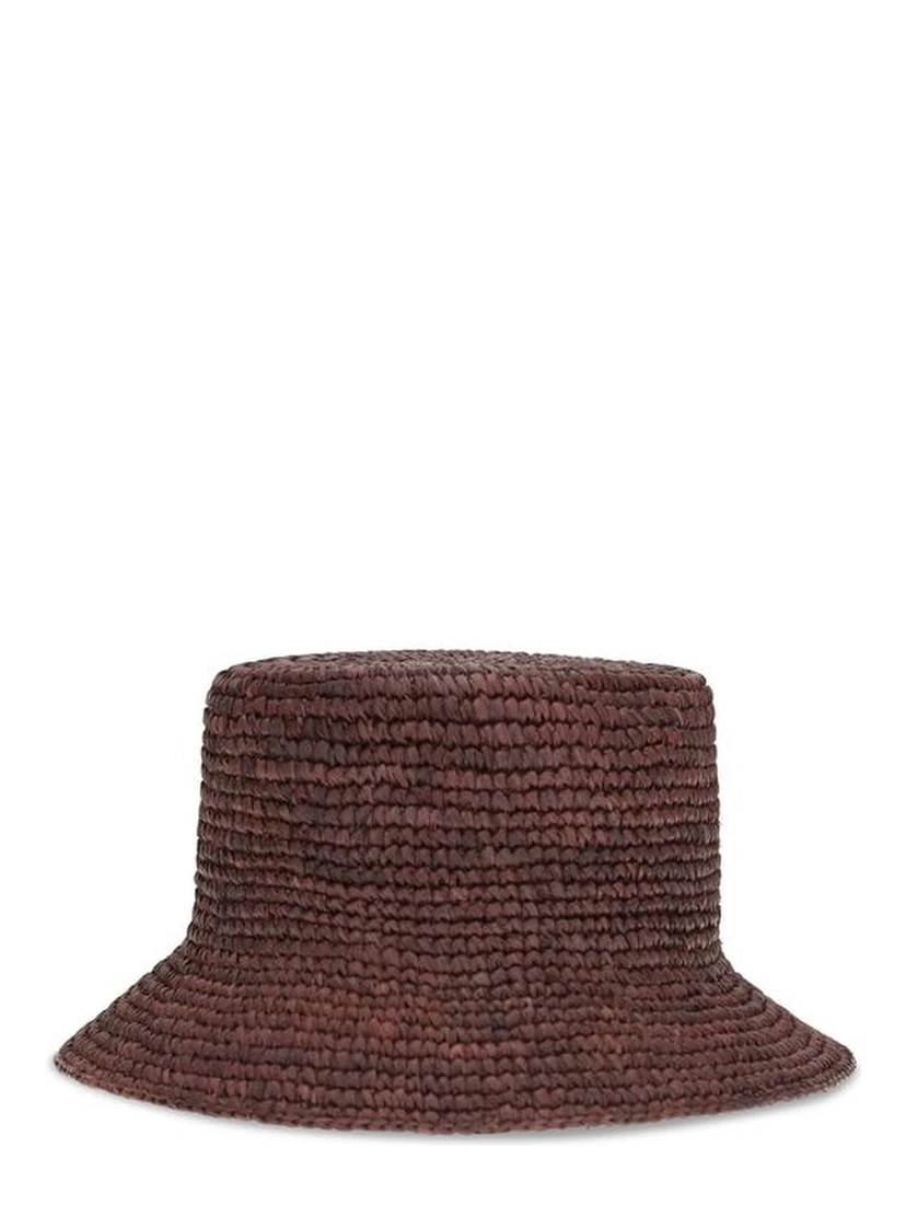 Brown Raffia Bucket Hat