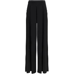 Black Viscose Casual Pants