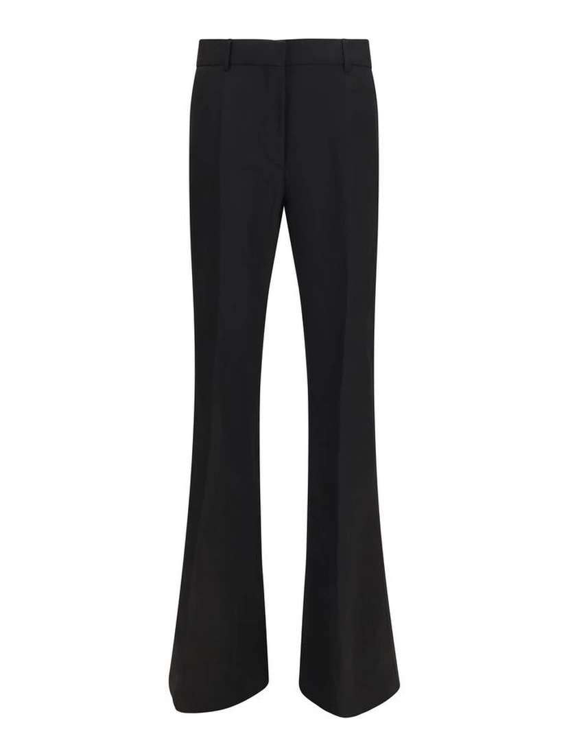 Black Viscose Flared Pants