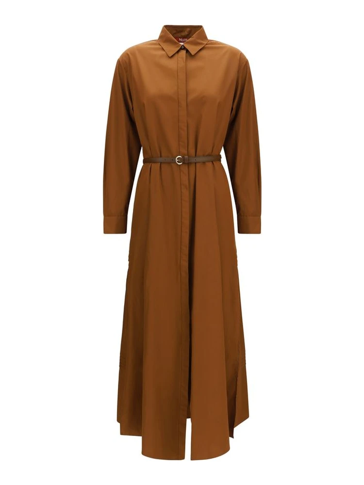 Brown Cotton Casual Dress
