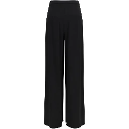 Black Viscose Casual Pants