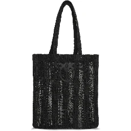 Black Raffia Shoulder Bag