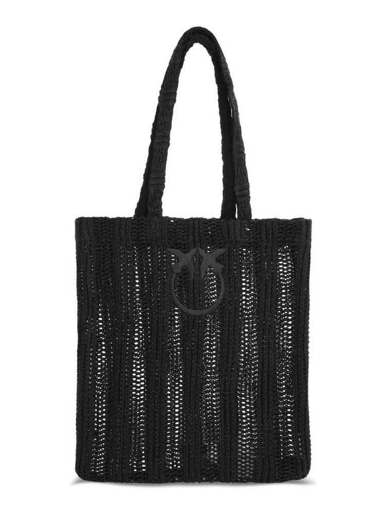 Black Raffia Shoulder Bag