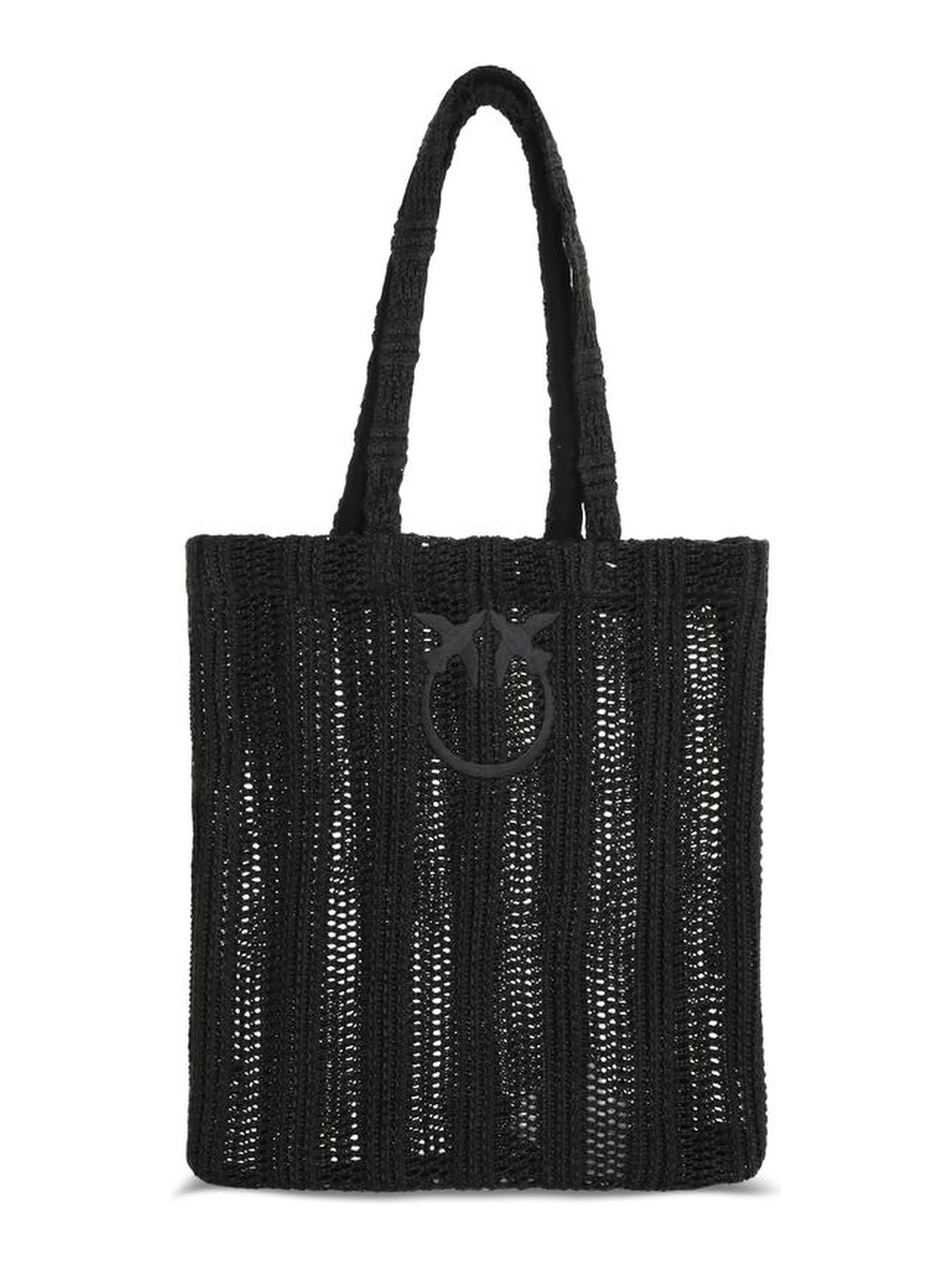 Black Raffia Shoulder Bag