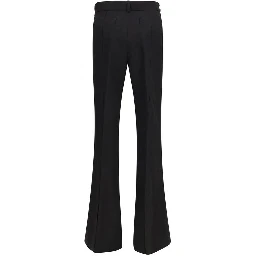 Black Viscose Flared Pants