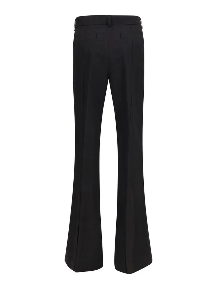 Black Viscose Flared Pants