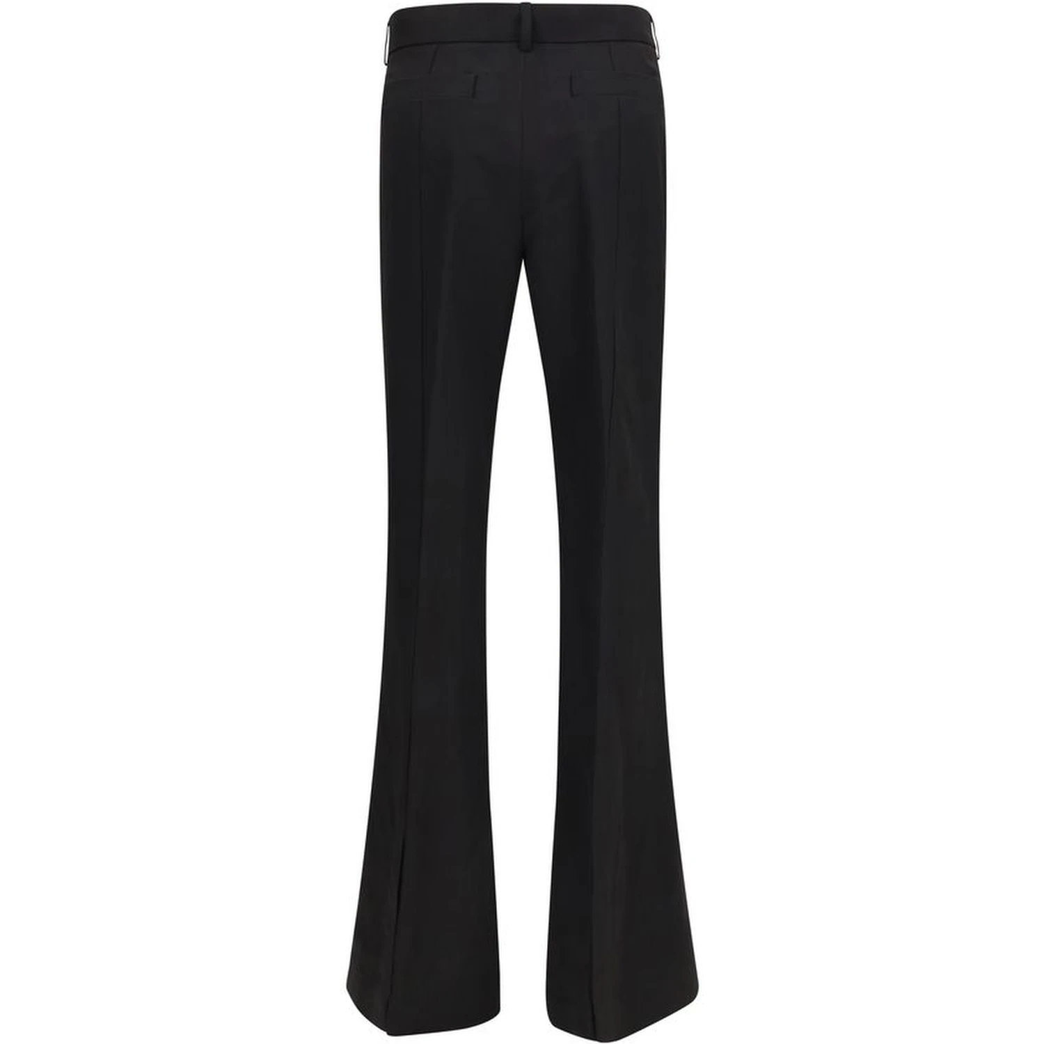 Black Viscose Flared Pants