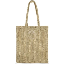 Beige Raffia Shoulder Bag