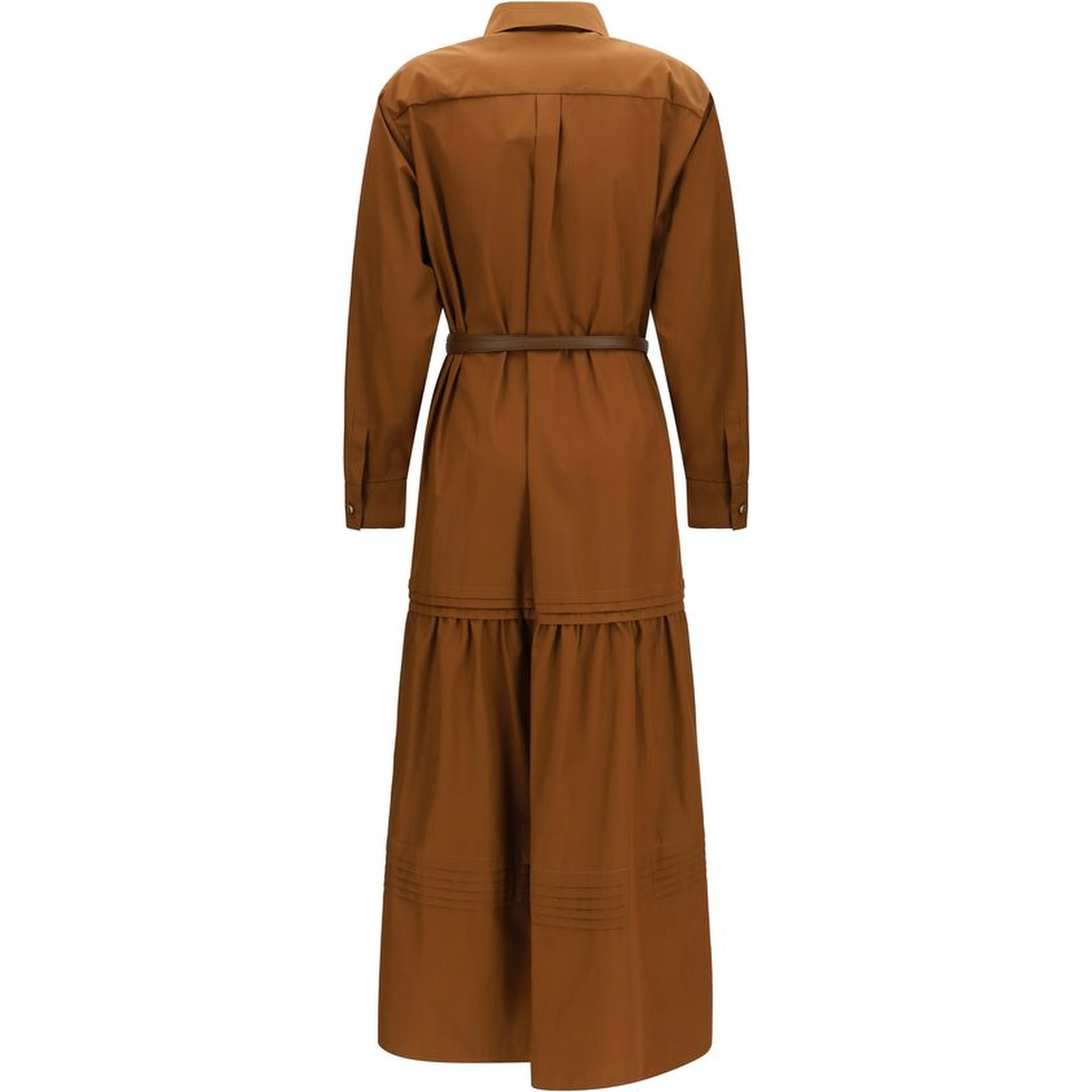 Brown Cotton Casual Dress
