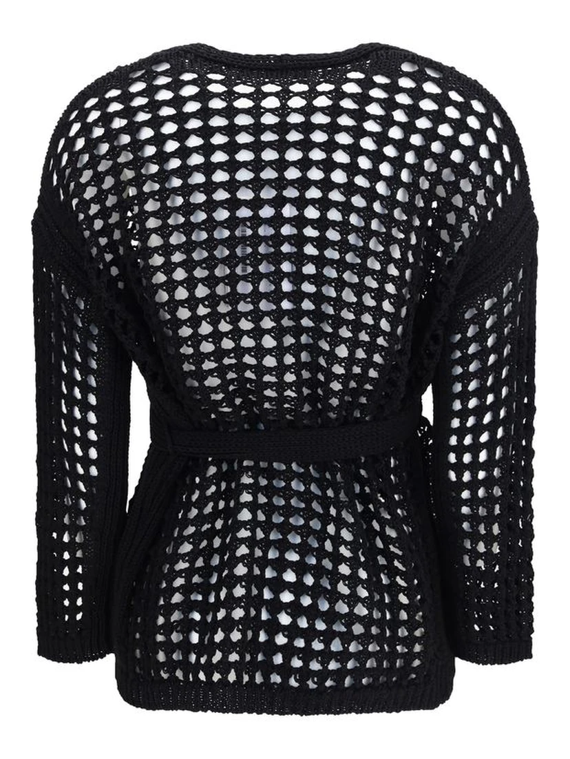 Black Cotton Cardigan
