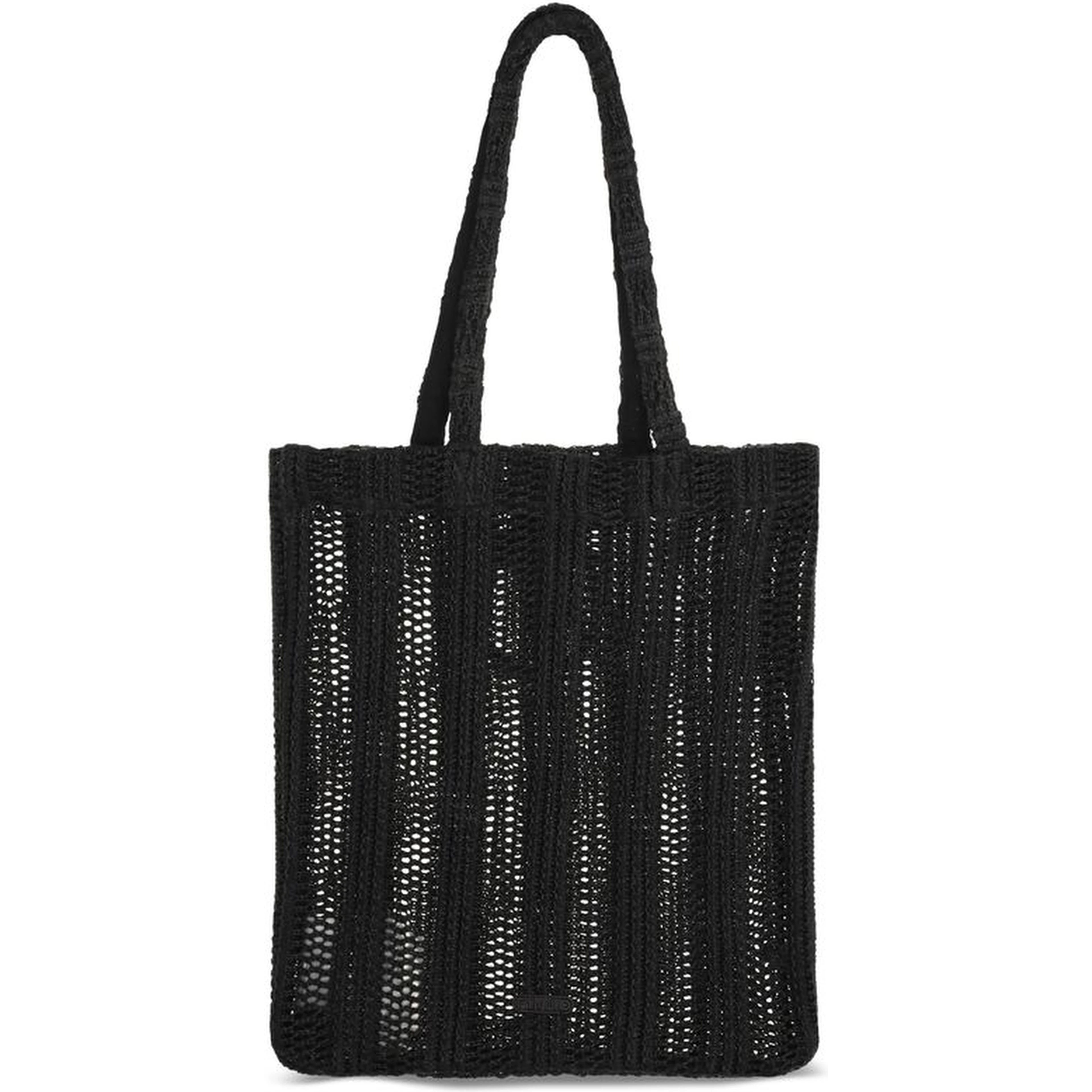 Black Raffia Shoulder Bag