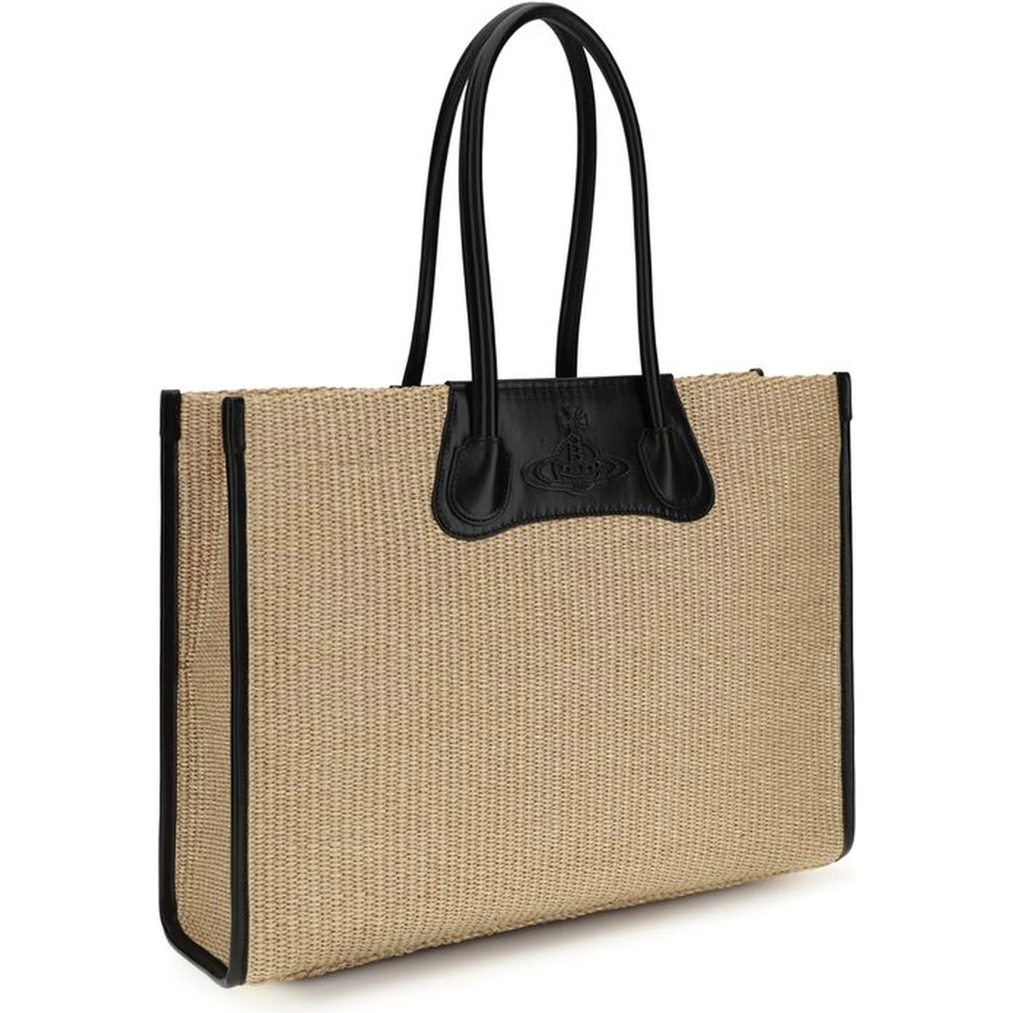 Beige Raffia Shoulder Bag