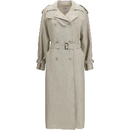 Brown Linen Trench Coat