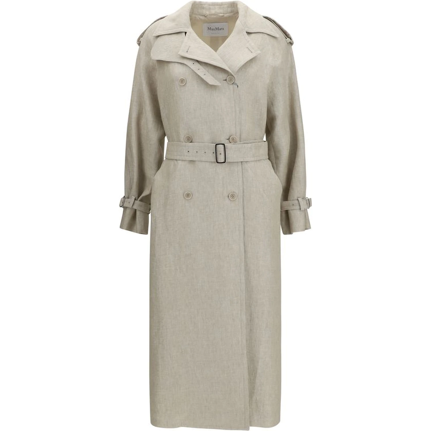 Brown Linen Trench Coat