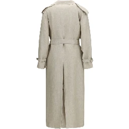Brown Linen Trench Coat