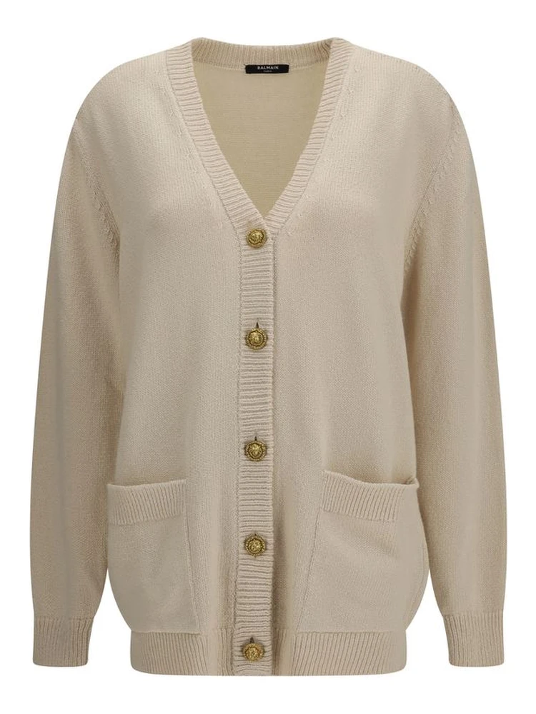 Beige Cotton Cardigan