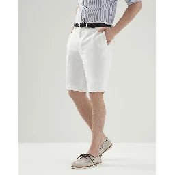 White Cotton Bermuda Shorts