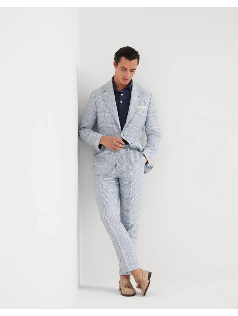 Light Blue Linen Two-Piece Suit