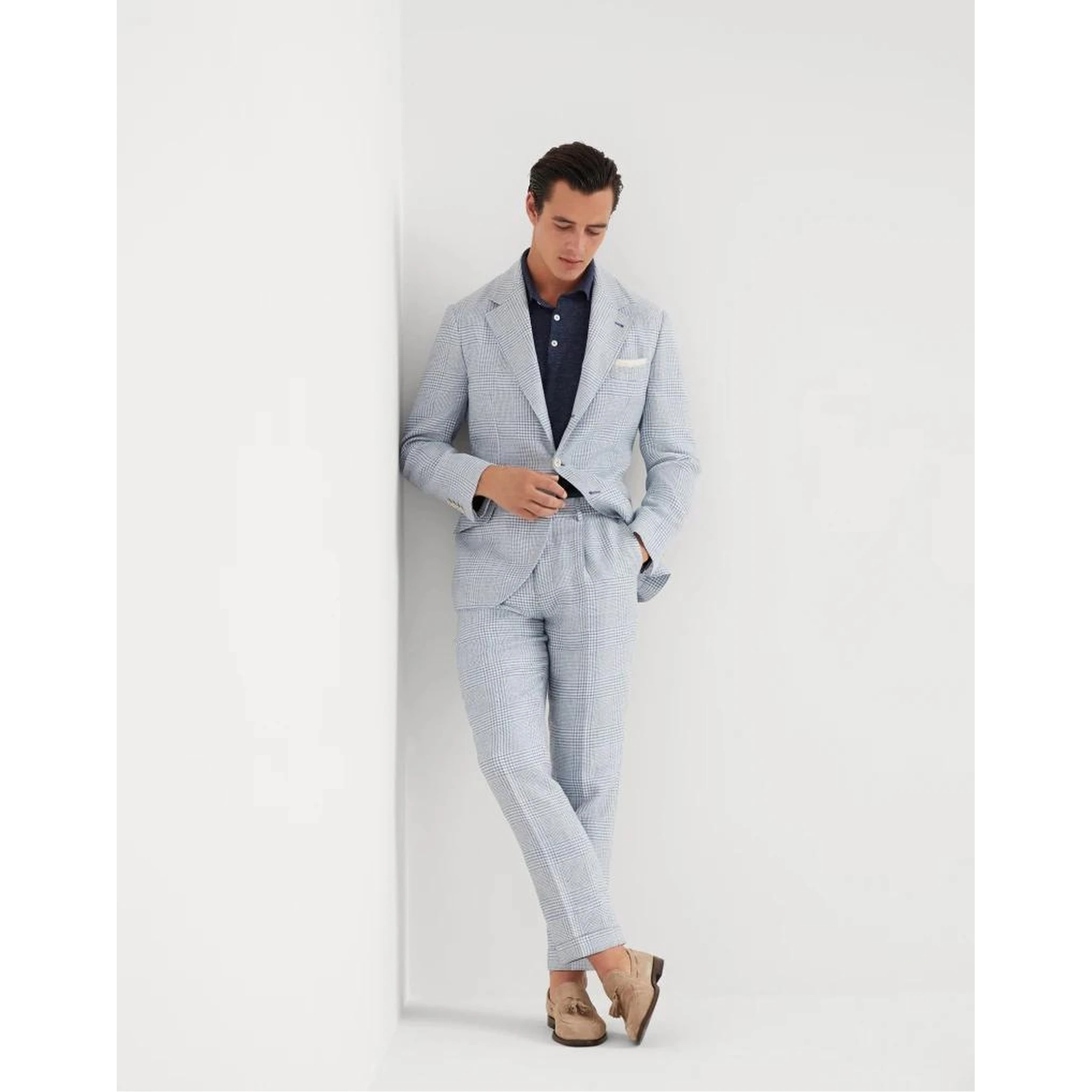 Light Blue Linen Two-Piece Suit