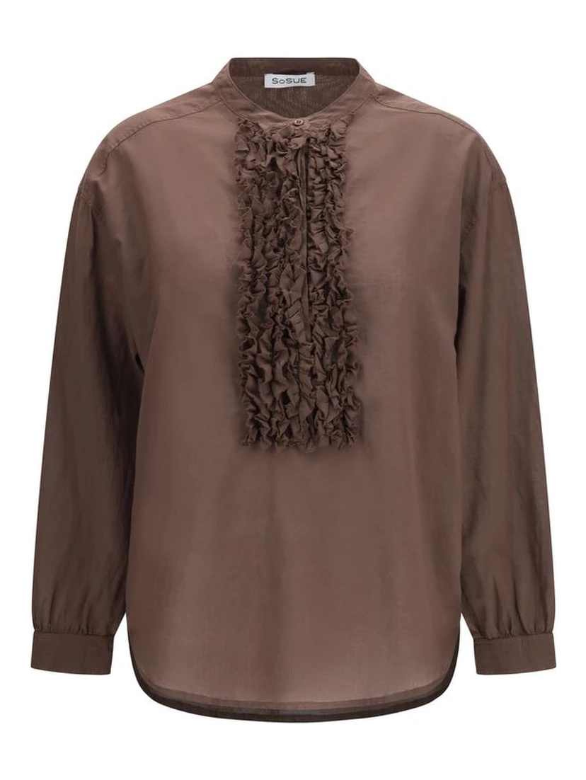 Brown Cotton Pattern Shirt