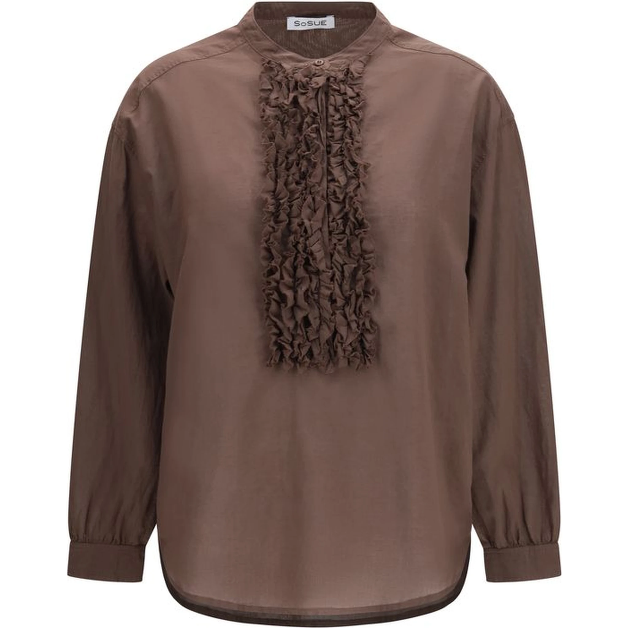 Brown Cotton Pattern Shirt