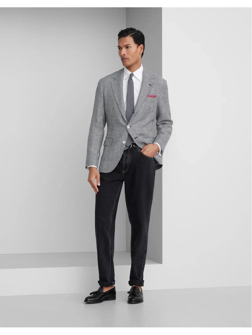 Blue Cotton Straight-Leg Jeans