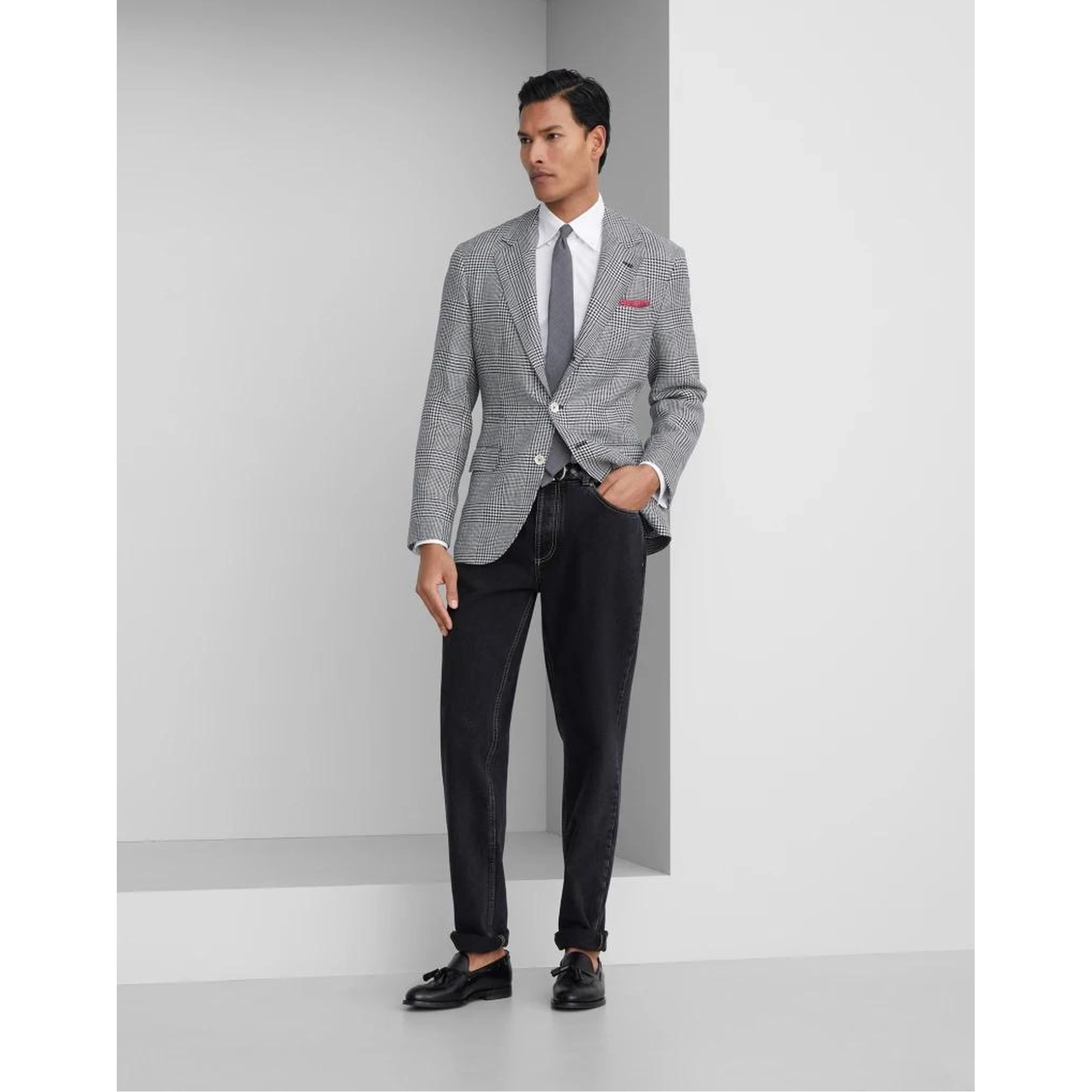 بنطلون جينز أزرق قطني بقصة مستقيمة