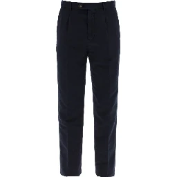Blue Linen Casual Pants
