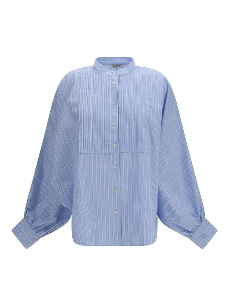 Blue Cotton Pattern Shirt