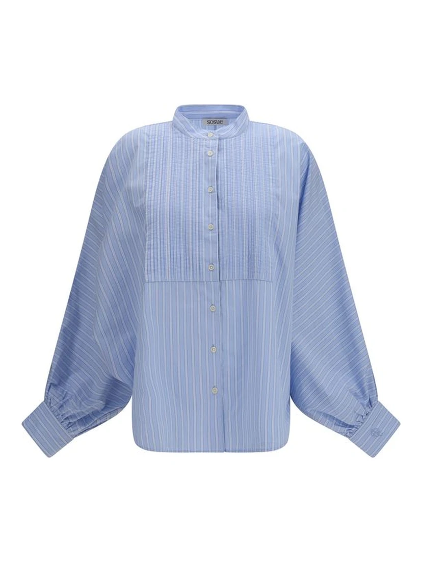 Blue Cotton Pattern Shirt