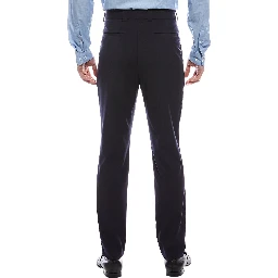 Blue Wool Casual Pants