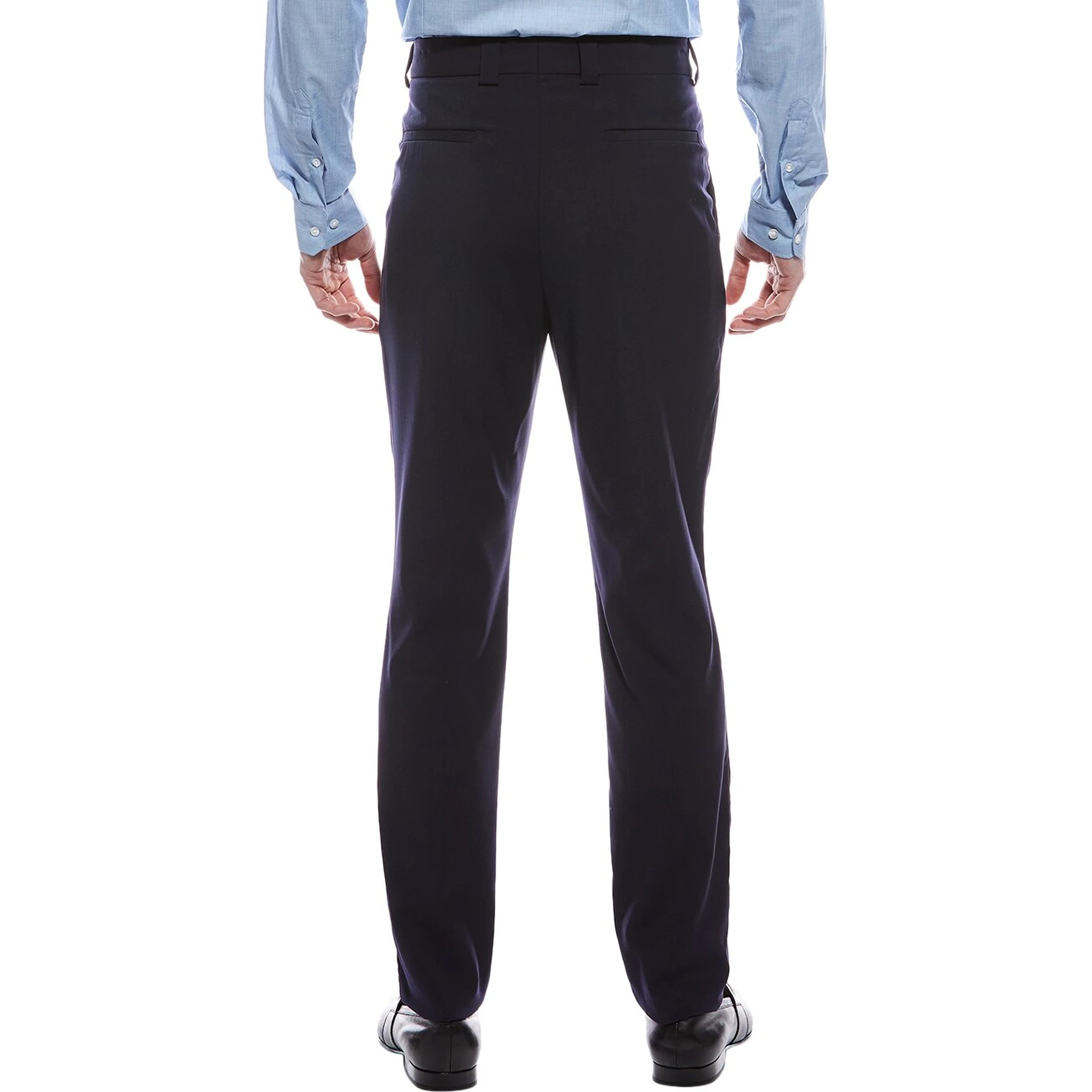 Blue Wool Casual Pants