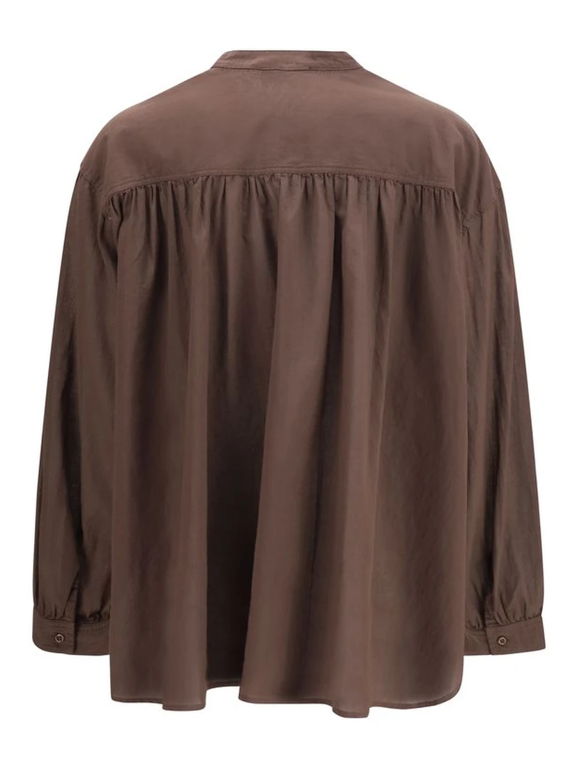 Brown Cotton Pattern Shirt