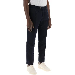 Blue Linen Casual Pants
