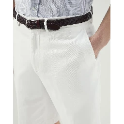 White Cotton Bermuda Shorts
